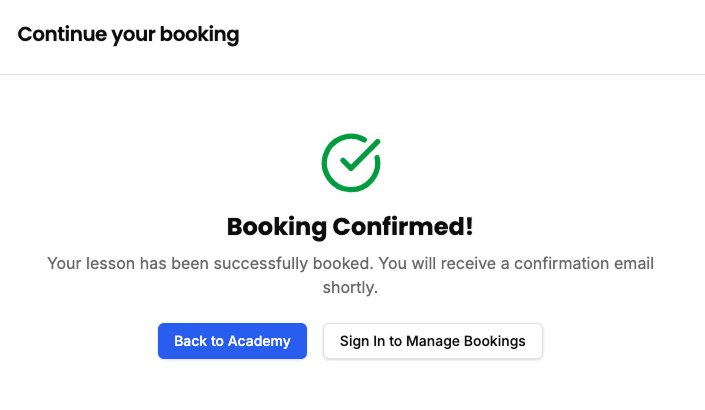 Booking confirmed screen after successful Stripe payment